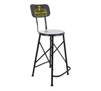 Taburete blanco y negro de metal estilo industrial de 46x40x100h cm