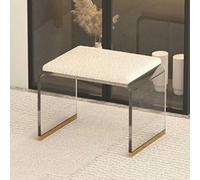 Taburete cambiador de zapatos de acrílico, otomano moderno con cojín para el hogar, entrada o dormitorio