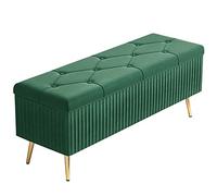Taburete cambiador de zapatos otomano plegable de terciopelo con 4 patas de metal, reposapiés tapizado, caja de almacenamiento de juguetes para dormitorio, sala de estar, pasillo, otomanas de 80 x 40