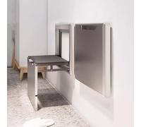 Taburete cambiador de zapatos plegable para montar en la pared, taburete oculto para espacios pequeños, baño o entrada