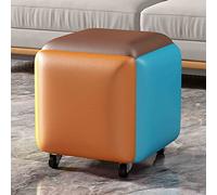 Taburete Combinado De Cubo Mágico Silla 5 En 1, Hogar, Sala De Estar, Comedor, Sofá, Otomanos De Almacenamiento con Asiento De Cuero De Napa Y Ruedas Giratorias, 5 Colores(Size:38x38x34 cm)