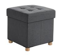 Relaxdays Taburete con almacenamiento práctico antracita