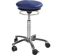 Taburete con asiento de colchón neumático tapizado de piel sintética