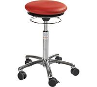 Taburete con asiento de colchón neumático tapizado de piel sintética