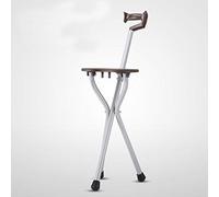 Taburete con muleta multifuncional de aleación de aluminio, portátil y plegable, bastón de tres patas para ancianos, silla con muletas de viaje para ancianos, recuperación de andador para discapacita