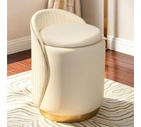 Taburete con respaldo, silla de maquillaje giratoria 360°, taburete para sofá, asiento pequeño, baño, silla de maquillaje, taburete de escritorio y oficina, asiento pequeño, ideal como silla cosmética