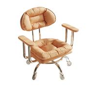 Taburete con respaldo y rotación de 360°, diseño ergonómico, asiento flexible para uso doméstico y profesional, material de piel sintética