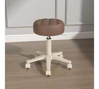 Taburete con ruedas, altura ajustable de 15.7 a 20.5 pulgadas, taburete ergonómico de masaje de piel sintética, giro de 360 grados, ideal para uso en salón y escritorio