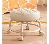 Taburete con ruedas con asiento de piel sintética suave, ruedas de 360°, estante de plástico, perfecto para garaje, hogar, oficina, masaje y uso físico