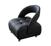 Taburete con ruedas con respaldo, acolchado de cuero, móvil flexible y giratorio para dormitorio y sala de estar, ideal para cambiar zapatos