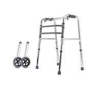 Taburete con ruedas de aluminio, andador de aluminio, marco de caminar para ancianos, bastón de cuatro patas, retráctil, plegable, muletas para ancianos (edición: A), tamaño: B (talla : B)