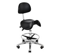 Taburete con ruedas, movilidad giratoria de 360°, diseño de asiento dividido, silla rodante para laboratorio, clínica, dentista, salón, masaje