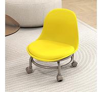 Taburete con ruedas para cosméticos, taburete rodante de baja altura, asiento con ruedas de piel sintética y ruedas universales para limpieza del hogar, picnic al aire libre, garaje, tienda y trabajo,
