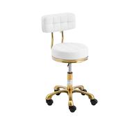 Physa Gela - Taburete con Ruedas (150 kg, Altura Regulable, 47-61 cm), Color Blanco/Dorado