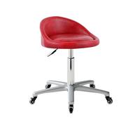 Taburete con Ruedas Y Respaldo Silla Estetica Profesional Taburete Giratorio Ajustable En Altura 44-59cm para Trabajo, Estudio, Oficina, Clínica(Red)