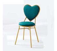 Taburete creativo con forma de amor, silla de comedor de terciopelo de 84,5 cm, silla de lectura, sala de estar, decoración elegante del hogar, color verde, asiento cómodo.