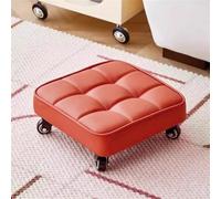 Taburete cuadrado con ruedas para uso doméstico, silla de pedicura giratoria de 360°, asiento corto con ruedas, taburete rodante compacto, ideal para cocina y salón (tamaño: A)