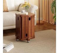 Taburete cuadrado de madera con ruedas, juego de 4 sillas de comedor apilables, mesa auxiliar multifuncional, prácticos muebles de acento marrón