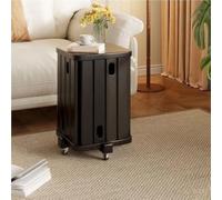 Taburete cuadrado de madera con ruedas, juego de 4 sillas de comedor apilables, mesa auxiliar multifuncional, prácticos muebles de acento marrón