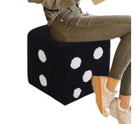 Taburete cuadrado pequeño con diseño de dados, taburete cuadrado pequeño, extraíble y lavable, taburete cuadrado de 7.87 x 7.87 x 7.87 pulgadas para un cómodo cambio de zapatos