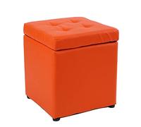 Taburete cuadrado tapizado de piel sintética versátil para maquillaje, taburete otomano, asiento de piano, taburete funcional para decoración del hogar