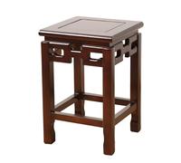 Taburete cuadrado vintage de madera resistente, soporte para plantas y tocador, no requiere montaje, color marrón rústico, 30 x 30 x 50 cm, muebles versátiles para el hogar