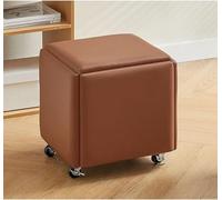 Taburete cubo, silla otomana anidable 5 en 1, otomana extraíble, silla rodante para sala de estar, dormitorio, silla rodante con ruedas giratorias, taburete apilable para sala de estar, dormitorio