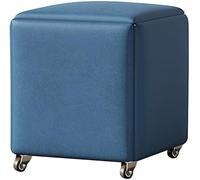 Taburete de almacenamiento, silla anidable multifuncional 5 en 1 con ruedas, asiento tapizado apilable y marco de metal para cocina y sala de estar