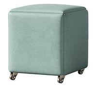 Taburete de almacenamiento tapizado multiusos con marco de metal, silla apilable para cocina, sala de estar u oficina con ruedas para una fácil movilidad con estilo