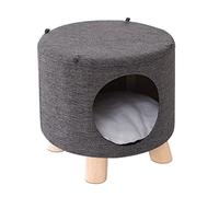 Taburete De Arena para Gatos De Interior Arena para Gatos Cerrada Cama para Gatos Arena para Mascotas De Cuatro Estaciones(Color:Dark Gray)