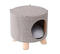Taburete De Arena para Gatos De Interior Arena para Gatos Cerrada Cama para Gatos Arena para Mascotas De Cuatro Estaciones(Color:Gray)