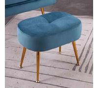 Taburete de banco para reposapiés, asiento de banco para recámara, tela tapizado con patas de metal dorado para sala de estar, recámara, balcón, entrada, banco interior, 45 x 30 x 36 cm