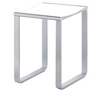 Taburete de baño de KEUCO en cromo y blanco, patas antideslizantes para la ducha, hasta 100 kg, 46,9 cm de altura, taburete de baño de diseño, asiento de ducha, Plan