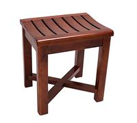 Taburete de baño y banco de ducha de madera antideslizante para adultos, silla de baño sólida con estante de almacenamiento, reposapiés ideal para ancianos, taburetes de baño duraderos y seguros