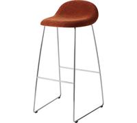 Taburete de Bar 3D H75 de Acero Inoxidable/gamuza Especial Dedar 133