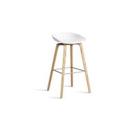 Taburete de bar AAS32 H75 Roble/Acero inoxidable/ Blanco