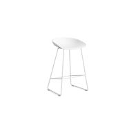 Taburete de bar AAS38 H65 Acero Blanco/Blanco