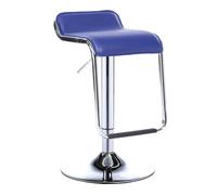 Taburete de bar ajustable alto con respaldo bajo, elevador de gas, 60-80 cm, moderno taburete giratorio de bar, asiento de cuero PU, taburete de cocina con otomana Huisbar(Bleu)