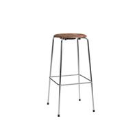Taburete de Bar Alto Dot Al.76 4 Patas Cromo/ Nuez