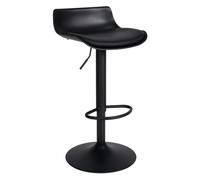CLP Taburete de Bar Aveiro Polipiel I Regulable en Altura I con Base de Trompeta I Estructura metálica con Protector de Suelo, Color:Negro