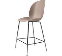 GUBI Taburete bar Beetle bajo Sweet pink. base de acero en color negro