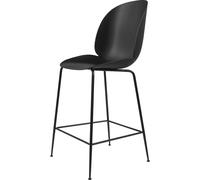GUBI Taburete bar Beetle bajo Black. patas acero cromado negro
