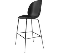 GUBI Taburete bar Beetle alto Black. patas acero cromado negro