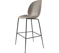 GUBI Taburete bar Beetle alto New beige. base de acero en color negro