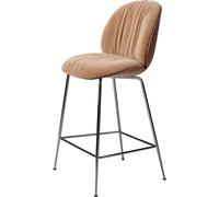 Taburete de Bar Beetle Soft H67 Cromo Negro/ Nuez americano/Belsuede especial/Dedar 132