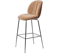 Taburete de Bar Beetle Soft H77 Cromo Negro/ Nuez americano/Belsuede especial/Dedar 132