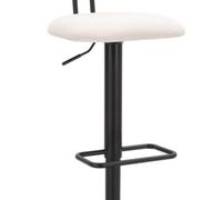 Mauro Ferretti Juego de 2 sillas de bar de tela blanca cm 41x47,5x85