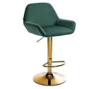 Taburete de bar braga en terciopelo con marco dorado verde oscuro 52x51x89 cm