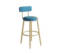 Taburete de Bar con Altura de mostrador Silla Alta de Lujo de Moda Barra nórdica Tienda de postres Recepción Taburete Alto con Respaldo (Color : Bianco, Tamaño : S) (BLU Medium)