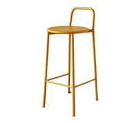 Taburete de bar con respaldo alto para restaurante, 65 cm, diseño informal, color hierro, color amarillo, cómodo asiento, silla de bar moderna y elegante Sgabello Alto.